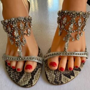 Beverly Feldman Silver and Black Heels